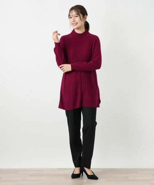 Leilian / レリアン ニット・セーター | カシミヤケーブル編みボトルネックニット | 詳細1