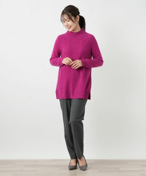 Leilian / レリアン ニット・セーター | カシミヤケーブル編みボトルネックニット | 詳細10