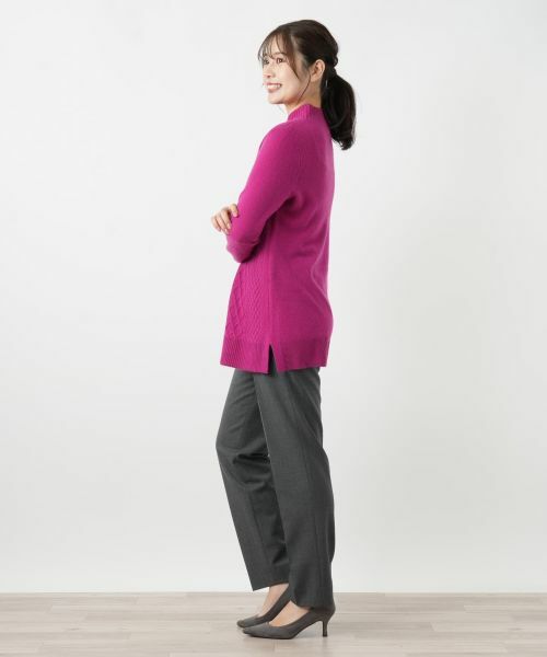 Leilian / レリアン ニット・セーター | カシミヤケーブル編みボトルネックニット | 詳細11