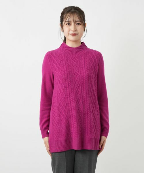 Leilian / レリアン ニット・セーター | カシミヤケーブル編みボトルネックニット | 詳細13