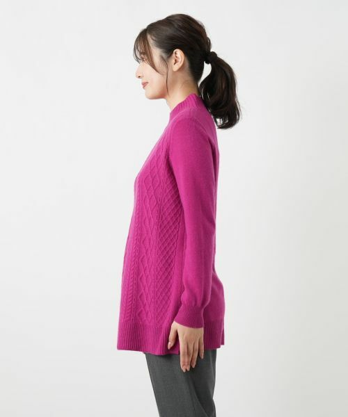 Leilian / レリアン ニット・セーター | カシミヤケーブル編みボトルネックニット | 詳細14