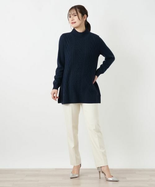 Leilian / レリアン ニット・セーター | カシミヤケーブル編みボトルネックニット | 詳細4