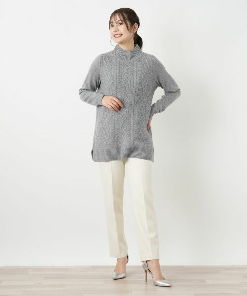 Leilian / レリアン ニット・セーター | カシミヤケーブル編みボトルネックニット | 詳細7