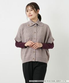 Leilian / レリアン テーラードジャケット | カシミヤケーブル編みニットベスト