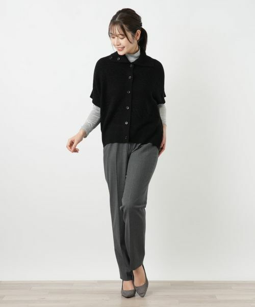 Leilian / レリアン テーラードジャケット | カシミヤケーブル編みニットベスト | 詳細1