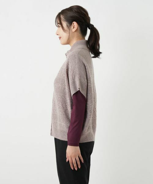 Leilian / レリアン テーラードジャケット | カシミヤケーブル編みニットベスト | 詳細11