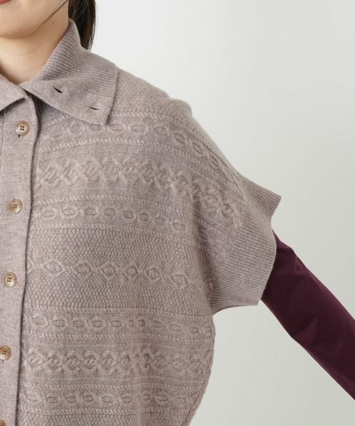 Leilian / レリアン テーラードジャケット | カシミヤケーブル編みニットベスト | 詳細15