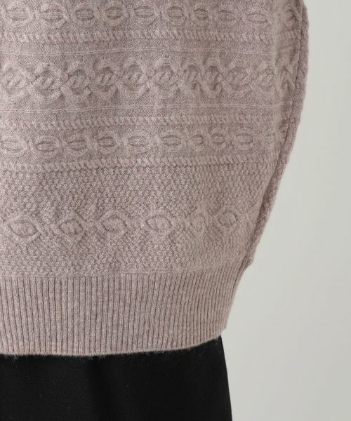Leilian / レリアン テーラードジャケット | カシミヤケーブル編みニットベスト | 詳細16