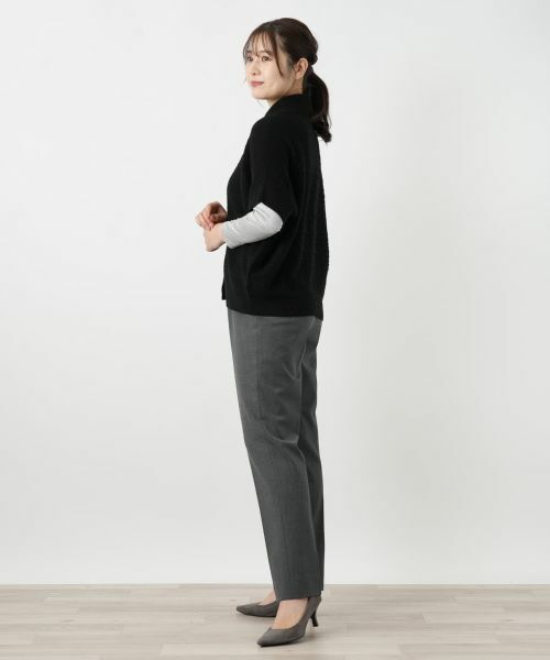 Leilian / レリアン テーラードジャケット | カシミヤケーブル編みニットベスト | 詳細2