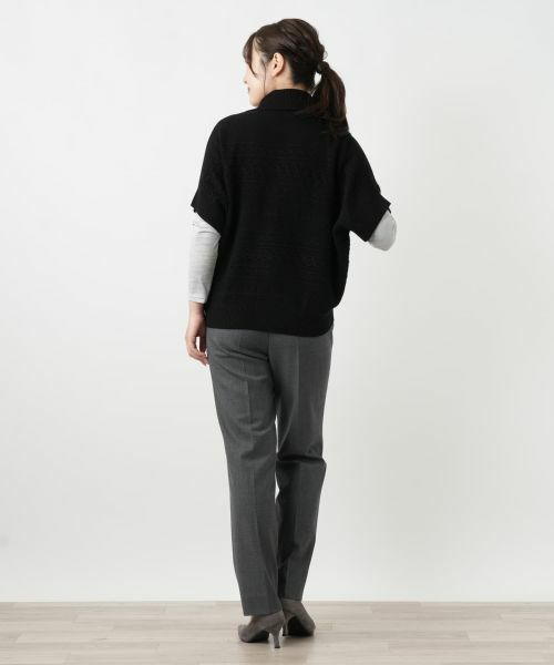 Leilian / レリアン テーラードジャケット | カシミヤケーブル編みニットベスト | 詳細3