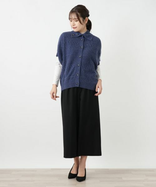 Leilian / レリアン テーラードジャケット | カシミヤケーブル編みニットベスト | 詳細4