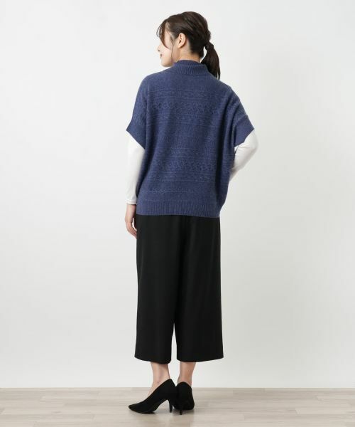 Leilian / レリアン テーラードジャケット | カシミヤケーブル編みニットベスト | 詳細6