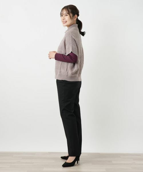 Leilian / レリアン テーラードジャケット | カシミヤケーブル編みニットベスト | 詳細8
