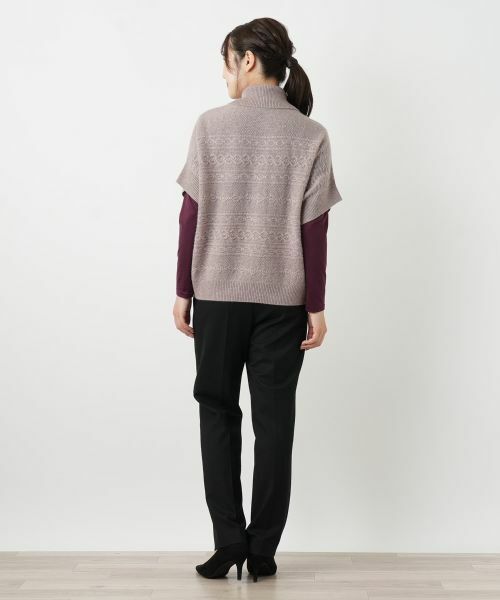 Leilian / レリアン テーラードジャケット | カシミヤケーブル編みニットベスト | 詳細9