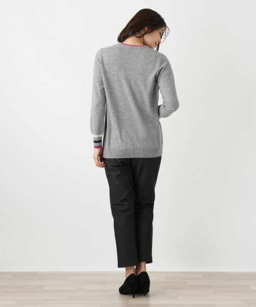 Leilian / レリアン ニット・セーター | カシミヤ刺繍クルーネックニット【Leilian WHITE LABEL】 | 詳細13