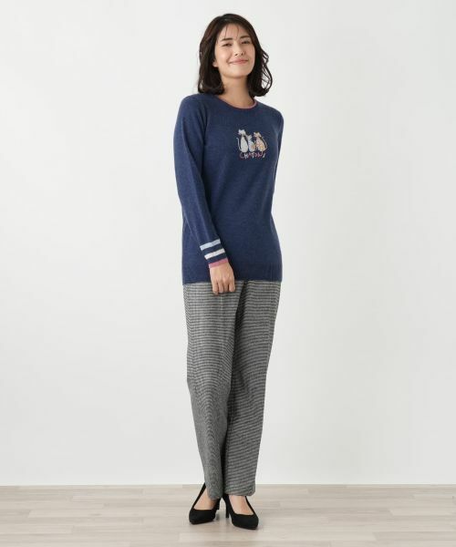 Leilian / レリアン ニット・セーター | カシミヤ刺繍クルーネックニット【Leilian WHITE LABEL】 | 詳細4