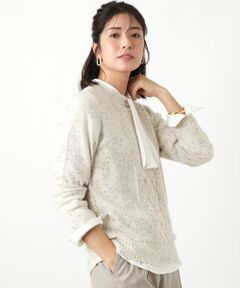 Leilian / レリアン ニット・セーター | カシミヤケーブル編みネップニット