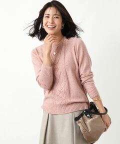 Leilian / レリアン ニット・セーター | カシミヤケーブル編みネップニット