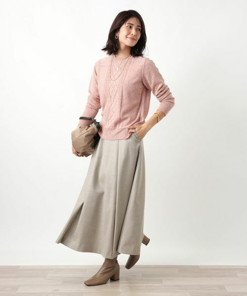 Leilian / レリアン ニット・セーター | カシミヤケーブル編みネップニット | 詳細11
