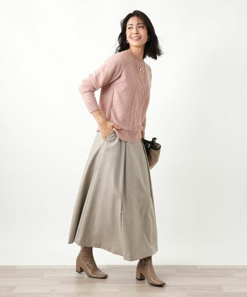 Leilian / レリアン ニット・セーター | カシミヤケーブル編みネップニット | 詳細12