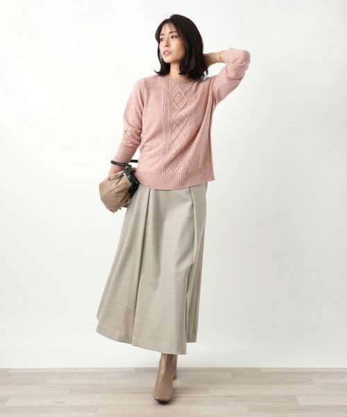 Leilian / レリアン ニット・セーター | カシミヤケーブル編みネップニット | 詳細13