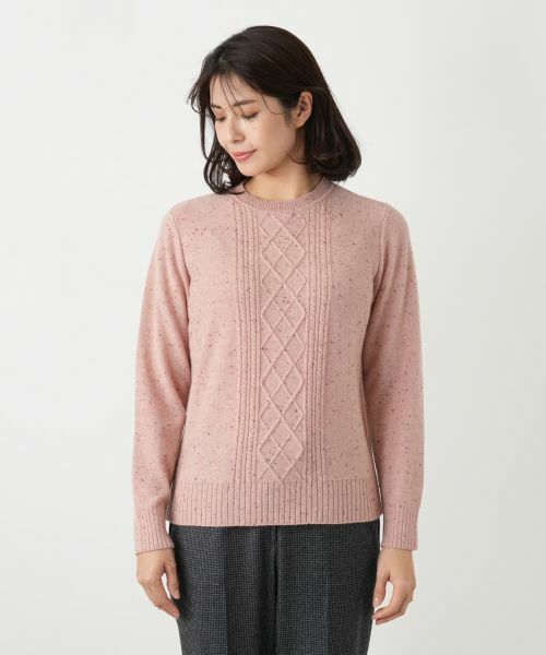 Leilian / レリアン ニット・セーター | カシミヤケーブル編みネップニット | 詳細18