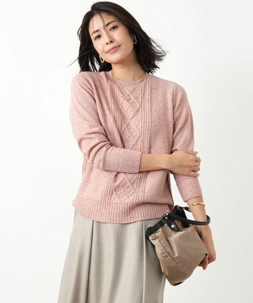 Leilian / レリアン ニット・セーター | カシミヤケーブル編みネップニット | 詳細9