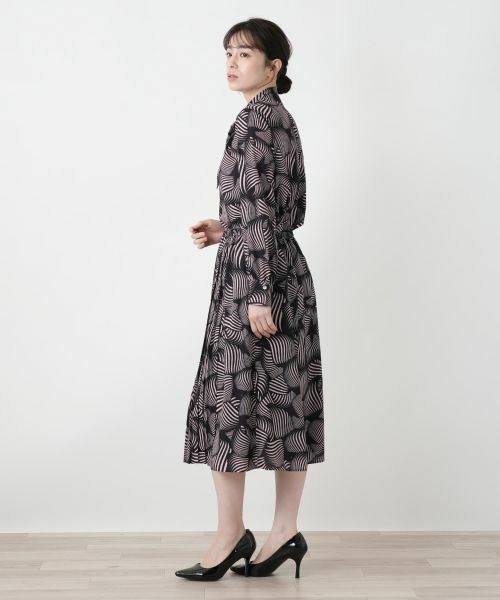 Leilian / レリアン ミニ・ひざ丈スカート | 幾何学柄プリーツ切替スカート | 詳細2