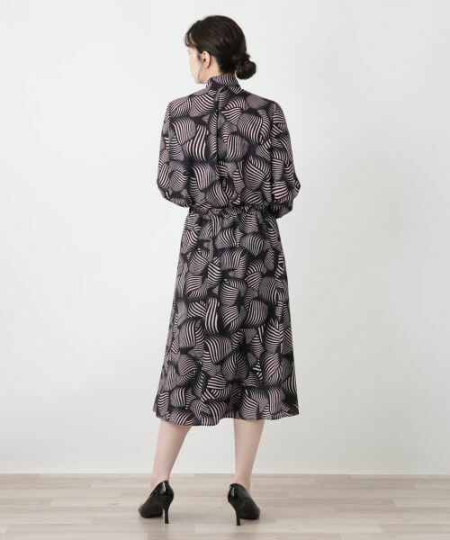 Leilian / レリアン ミニ・ひざ丈スカート | 幾何学柄プリーツ切替スカート | 詳細3