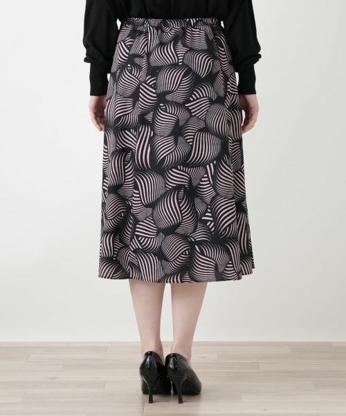 Leilian / レリアン ミニ・ひざ丈スカート | 幾何学柄プリーツ切替スカート | 詳細6
