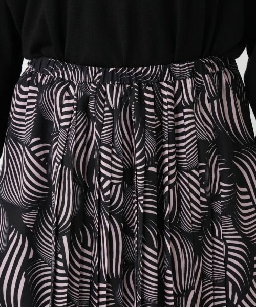 Leilian / レリアン ミニ・ひざ丈スカート | 幾何学柄プリーツ切替スカート | 詳細7