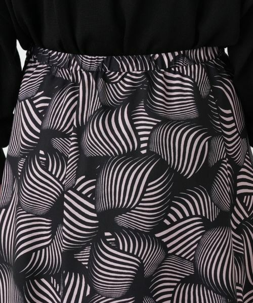 Leilian / レリアン ミニ・ひざ丈スカート | 幾何学柄プリーツ切替スカート | 詳細8
