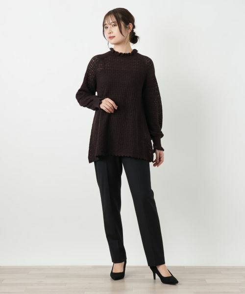 Leilian / レリアン ニット・セーター | 透かし編みレースフリルニット | 詳細1