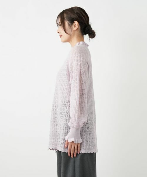 Leilian / レリアン ニット・セーター | 透かし編みレースフリルニット | 詳細11