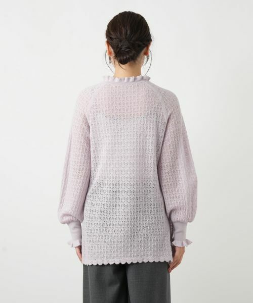 Leilian / レリアン ニット・セーター | 透かし編みレースフリルニット | 詳細12