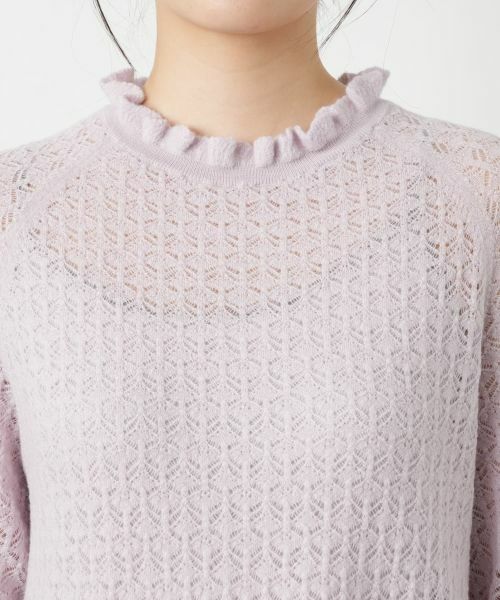 Leilian / レリアン ニット・セーター | 透かし編みレースフリルニット | 詳細13