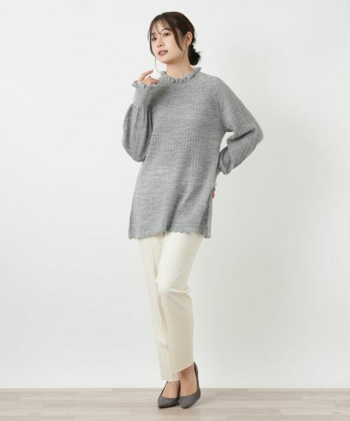 Leilian / レリアン ニット・セーター | 透かし編みレースフリルニット | 詳細4