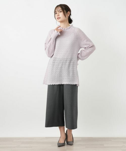 Leilian / レリアン ニット・セーター | 透かし編みレースフリルニット | 詳細7