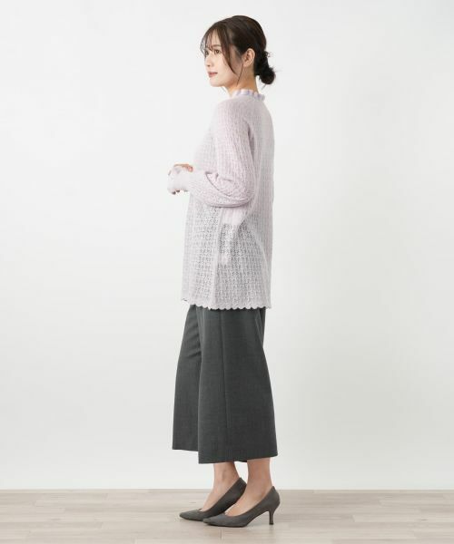 Leilian / レリアン ニット・セーター | 透かし編みレースフリルニット | 詳細8