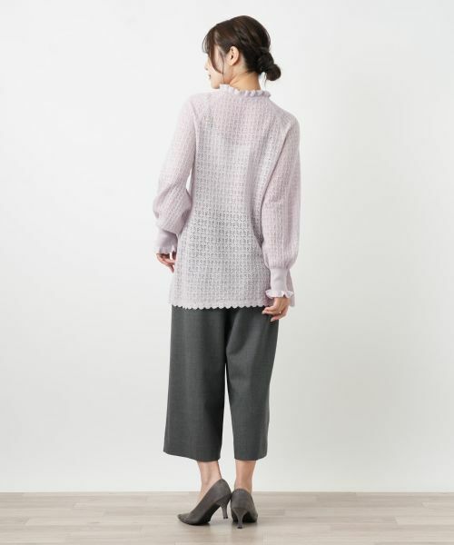 Leilian / レリアン ニット・セーター | 透かし編みレースフリルニット | 詳細9