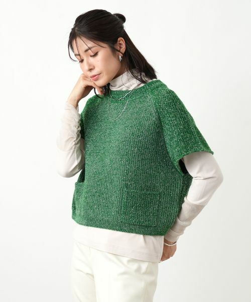 Leilian / レリアン テーラードジャケット | ラメニットベスト | 詳細8