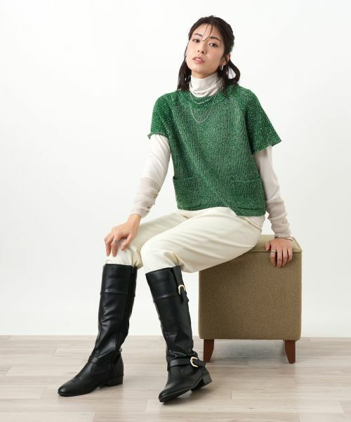 Leilian / レリアン テーラードジャケット | ラメニットベスト | 詳細9