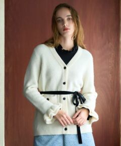 Leilian / レリアン カーディガン・ボレロ | リボンベルトVネックカーディガン