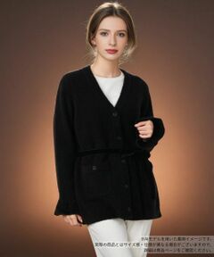 Leilian / レリアン カーディガン・ボレロ | リボンベルトVネックカーディガン