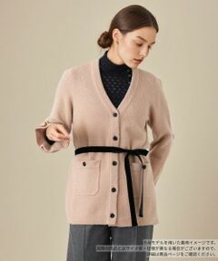 Leilian / レリアン カーディガン・ボレロ | リボンベルトVネックカーディガン