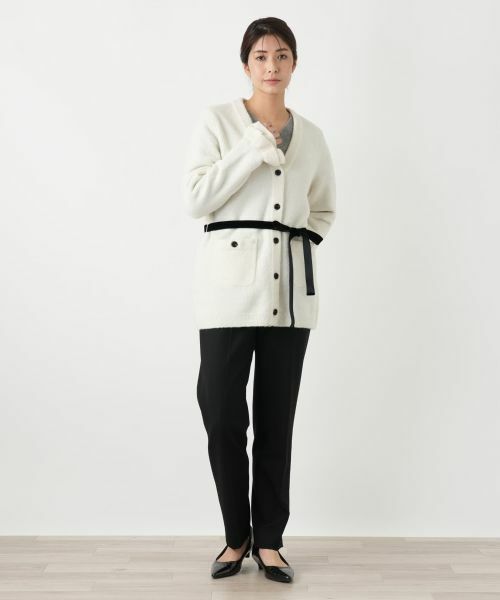 Leilian / レリアン カーディガン・ボレロ | リボンベルトVネックカーディガン | 詳細1