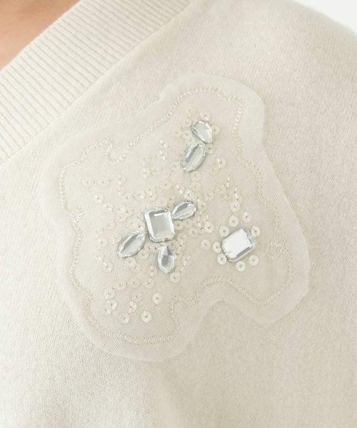 Leilian / レリアン ニット・セーター | ビジューVネックニット | 詳細17