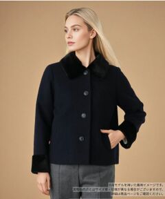 Leilian / レリアン テーラードジャケット | フェイクファー切替ジャケット