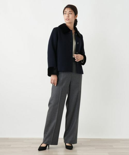 Leilian / レリアン テーラードジャケット | フェイクファー切替ジャケット | 詳細1