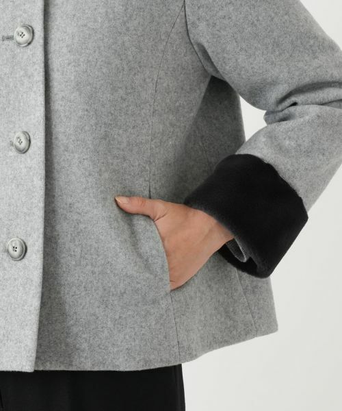 Leilian / レリアン テーラードジャケット | フェイクファー切替ジャケット | 詳細14